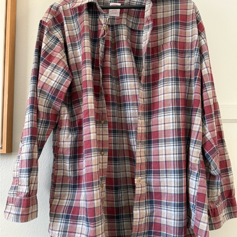 Brooks Brothers Men’s Plaid Madison Button Down XL 100% Cotton - Picture 4 of 10